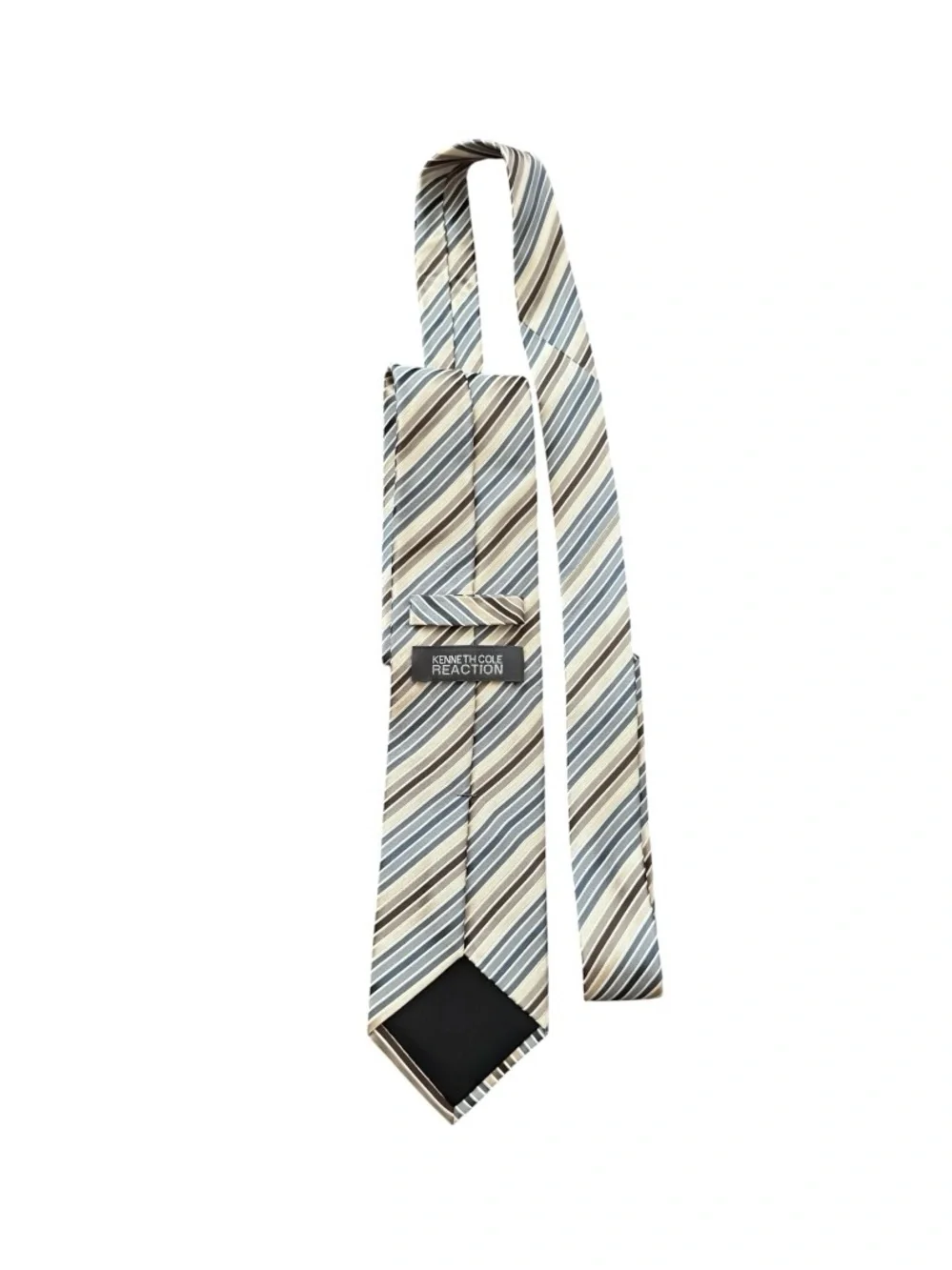 Kenneth Cole Reaction Striped Tie in Blue, Cream & Brown